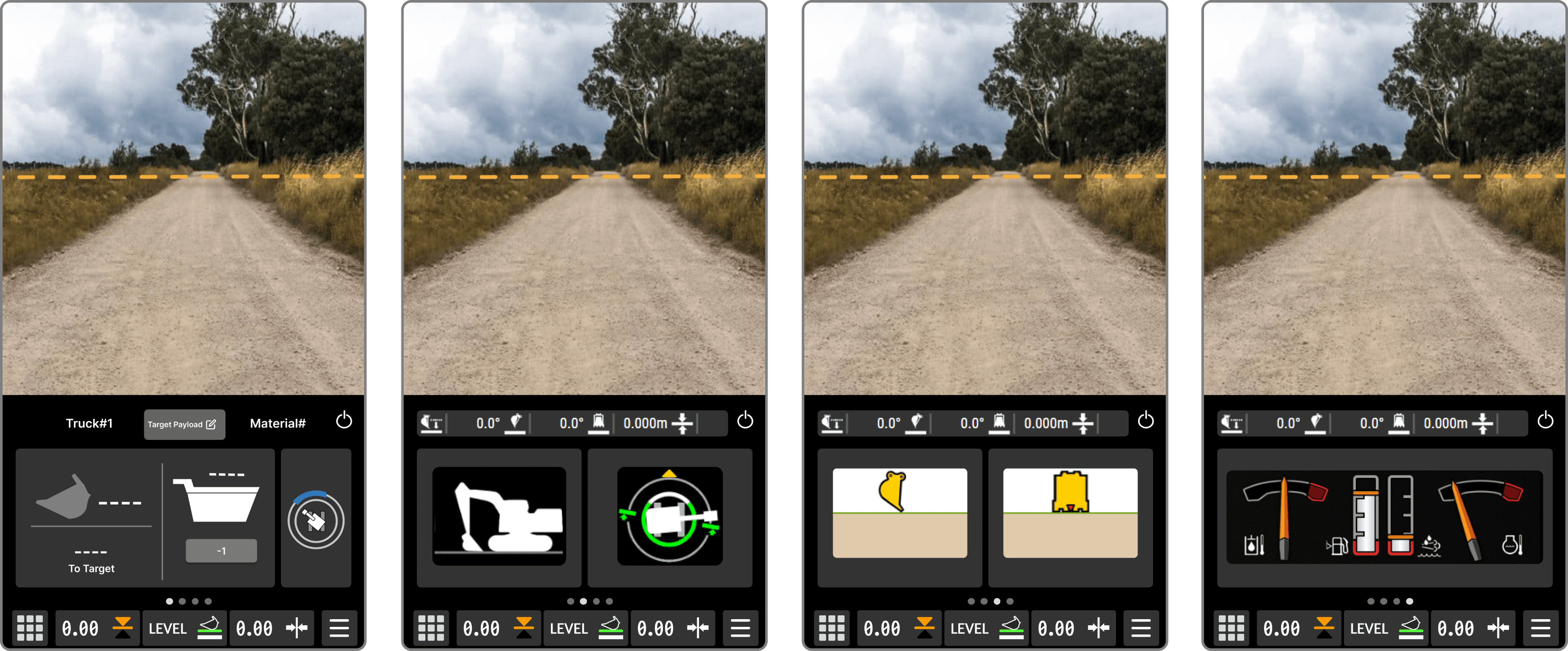 Grid of four final screens