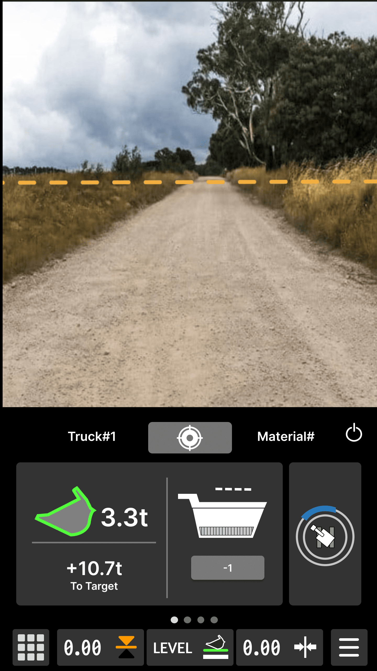 Excavator progressive disclosure