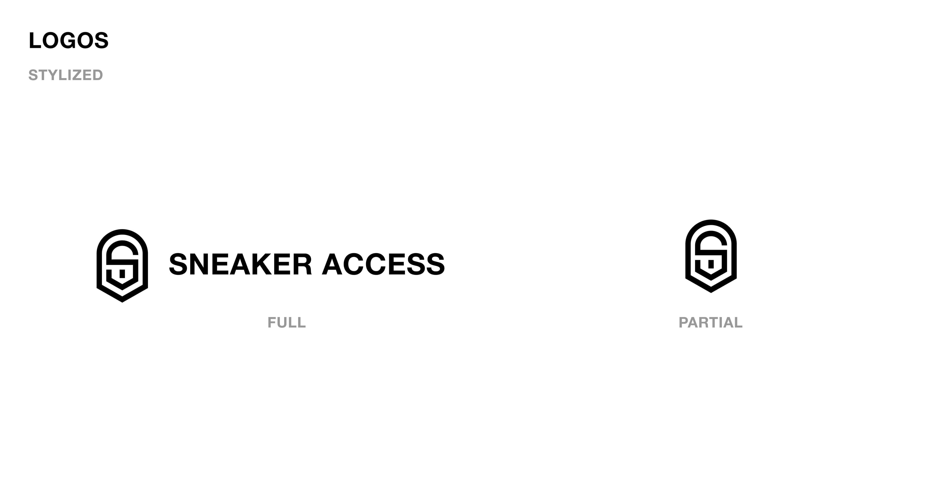 Sneaker Access logo lockups.