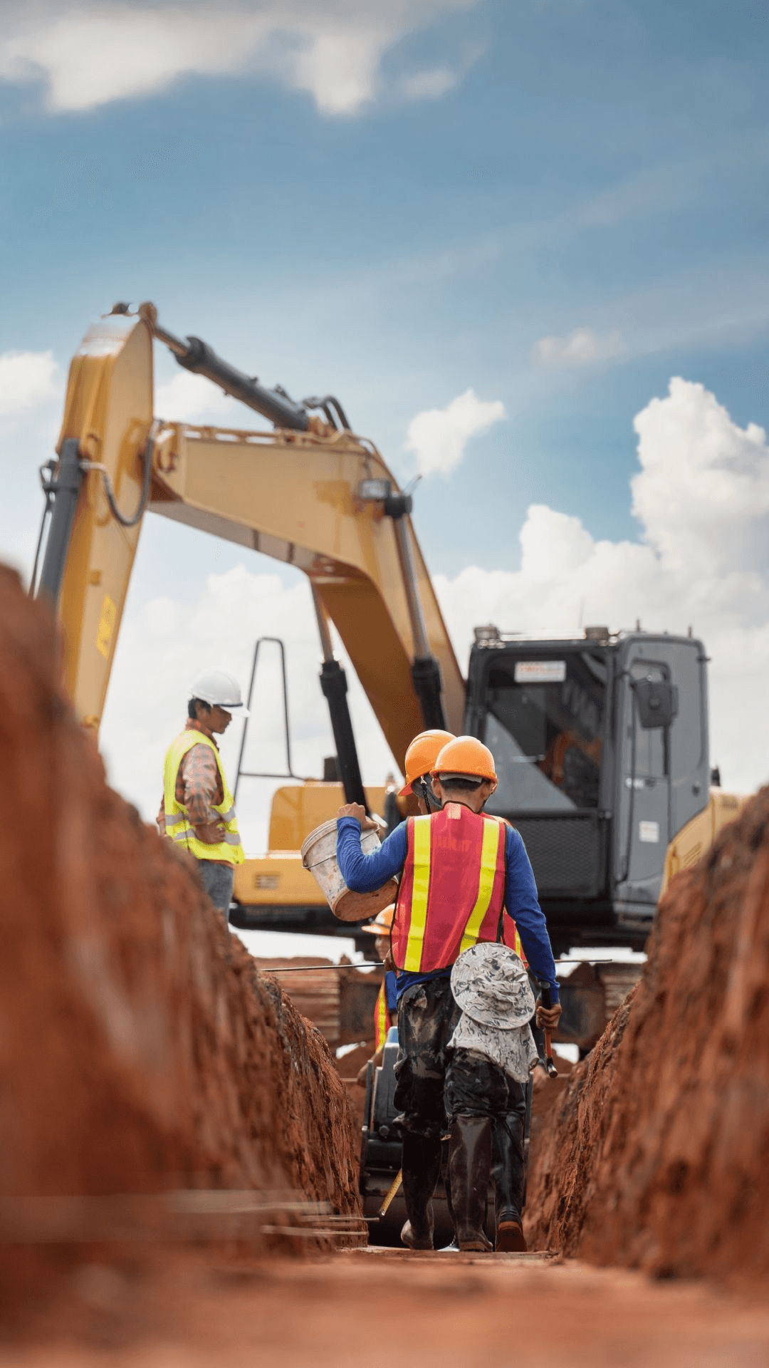 Excavator at construction site