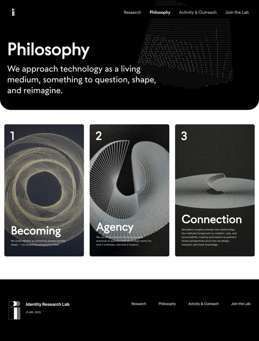 Philosophy page as built.
