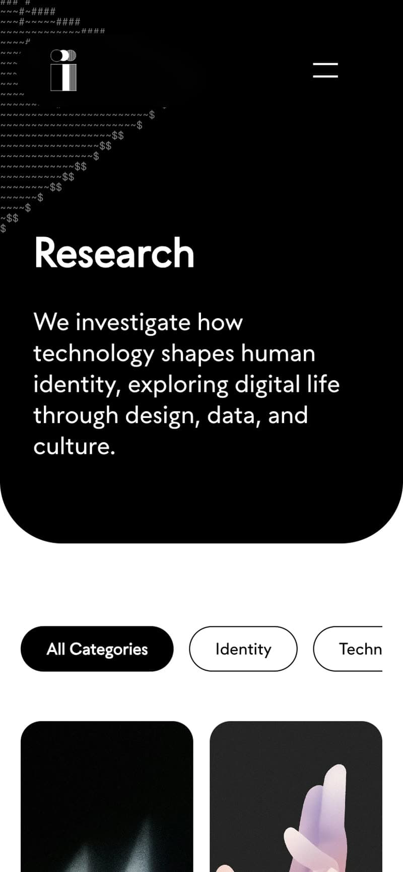 Research page on mobile.
